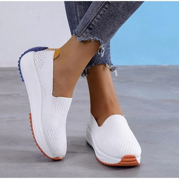 Womens Easy-On Knit Sneakers for All-Day Comfort