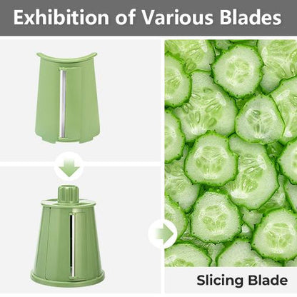 Versatile Food Grater with 5 Swappable Blades and Strong Suction Base