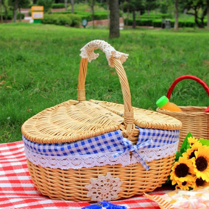 Elegant Wicker Picnic Carrier with Dual Access and Washable Liner