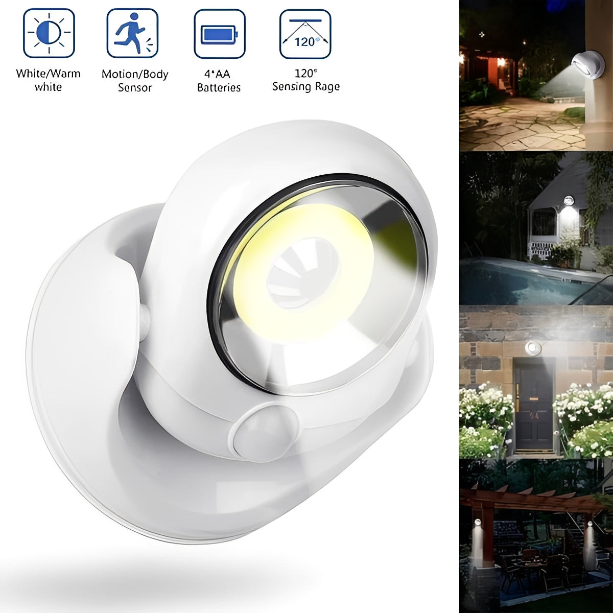 Smart Motion Activated LED Light for Indoor and Outdoor Use