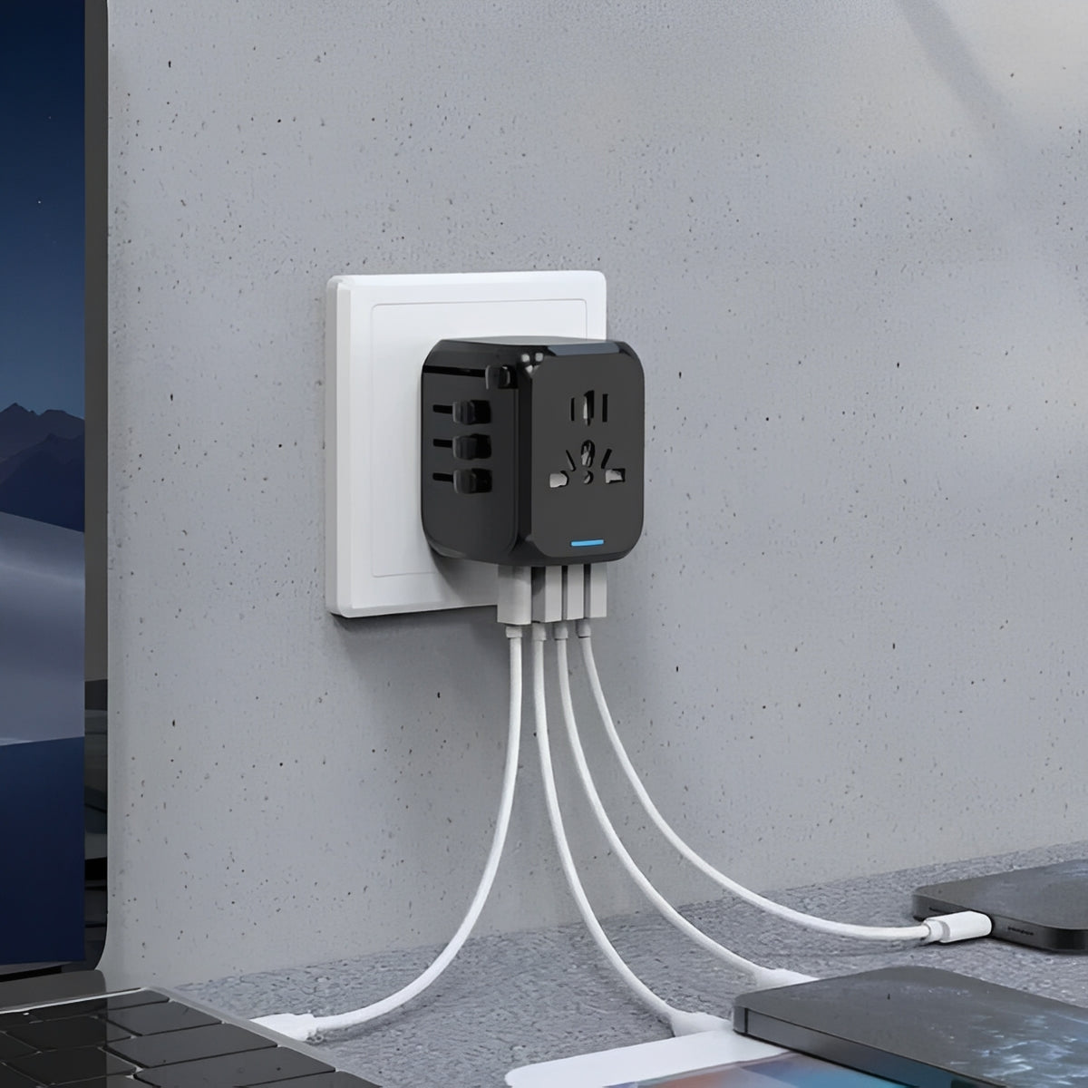 Global Travel Charger with USB Ports for All Your Devices