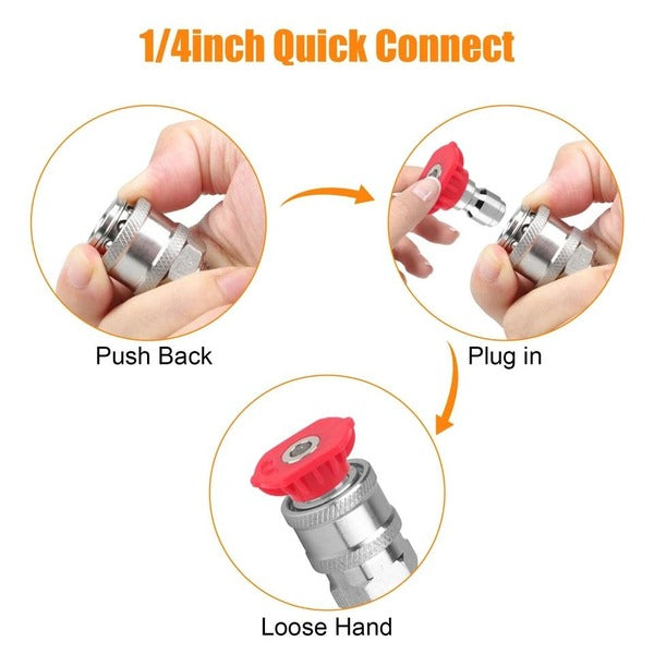 Versatile Rotating Nozzle for Power Washers with Multiple Spray Options
