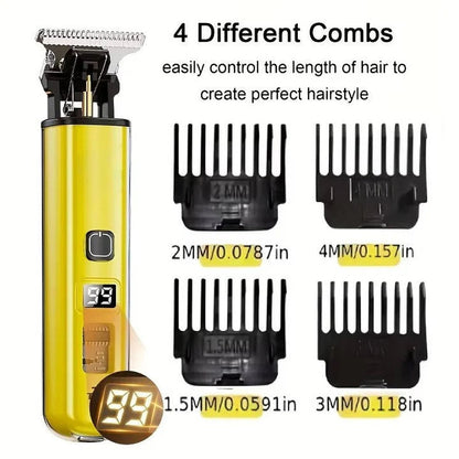 Wireless Hair Trimmers with LED Charge Indicator and 4 Comb Attachments