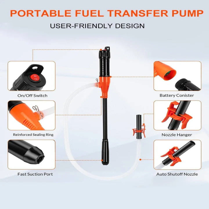 Portable Battery-Operated Liquid Transfer Pump for Fuel and Water