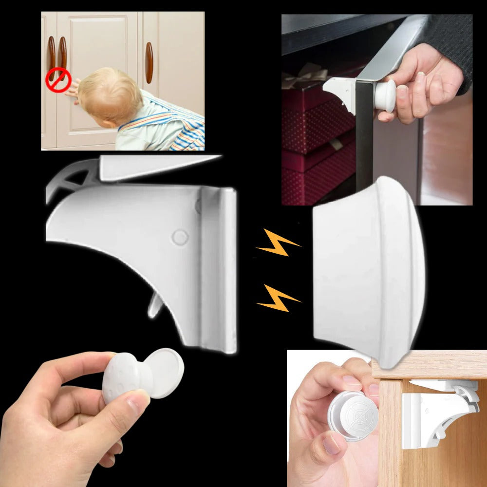 Set of 4 Discreet Childproof Magnetic Cabinet Locks