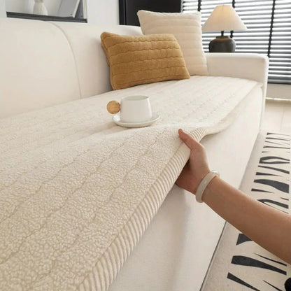 Luxurious Soft Sofa Protector with Non-Slip Backing