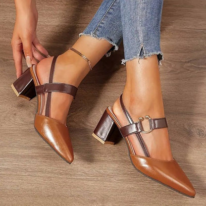 Elegant Block Heel Shoes for Women with Adjustable Ankle Strap