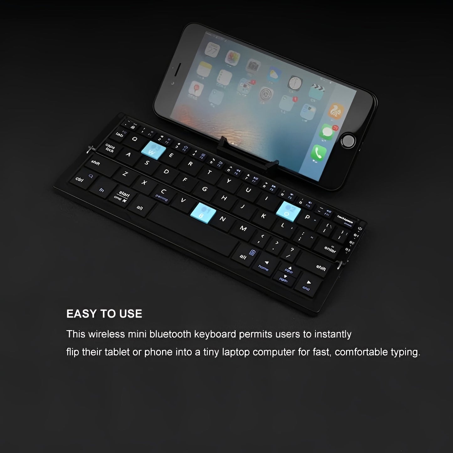 Compact Bluetooth Keyboard with Magnetic Support Stand