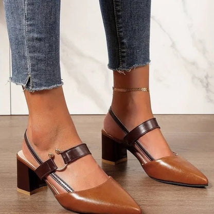 Elegant Block Heel Shoes for Women with Adjustable Ankle Strap
