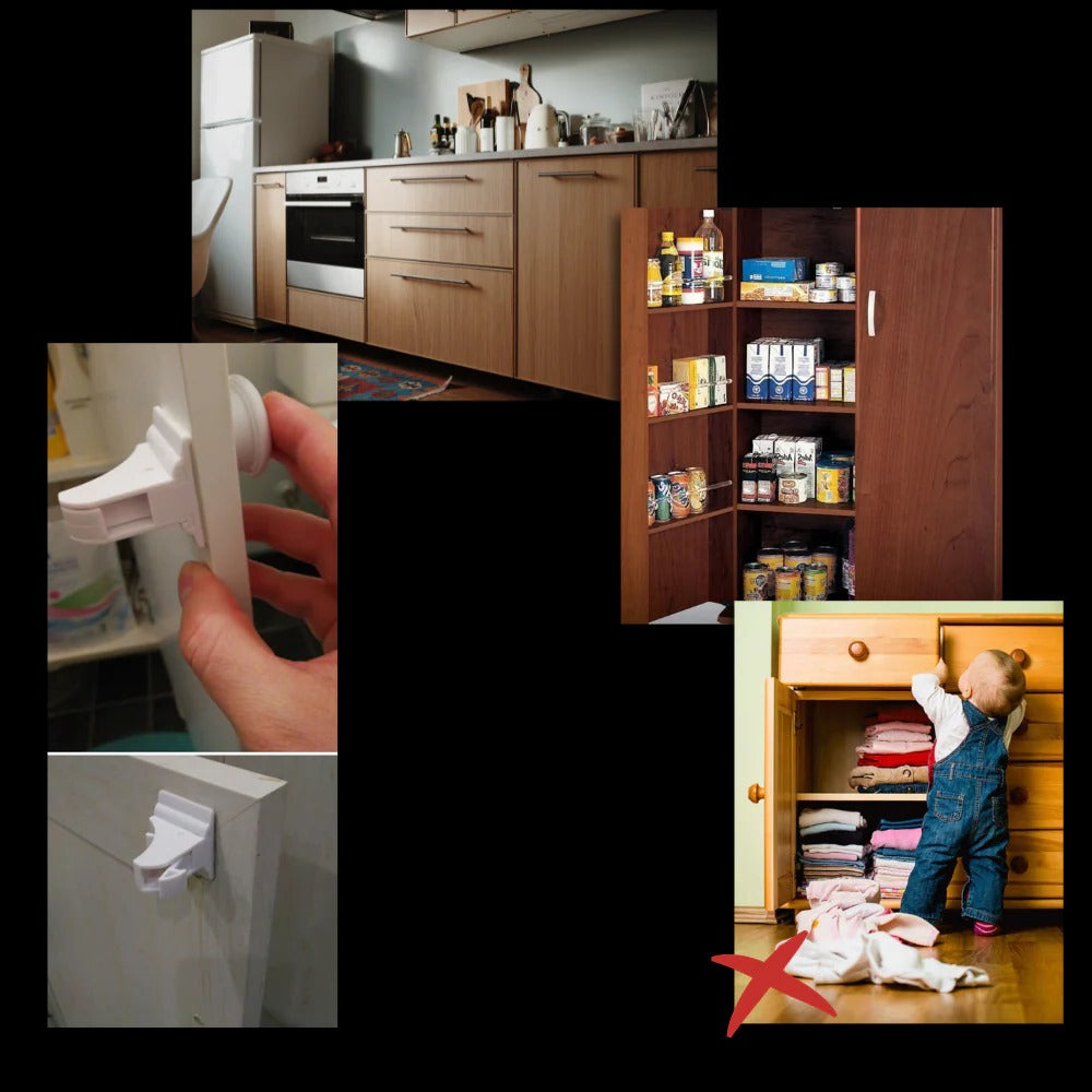 Set of 4 Discreet Childproof Magnetic Cabinet Locks