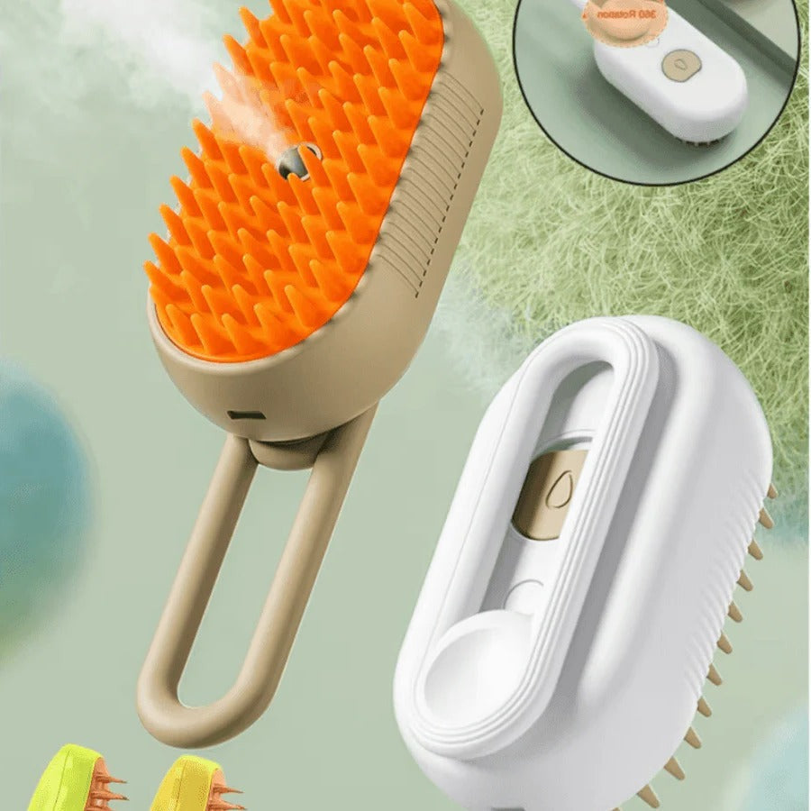 All-in-One Pet Grooming Tool with Steam and De-Shedding Feature