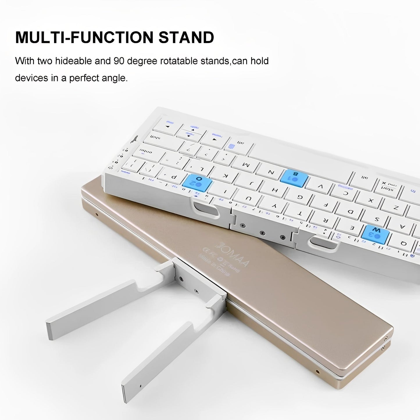 Compact Bluetooth Keyboard with Magnetic Support Stand