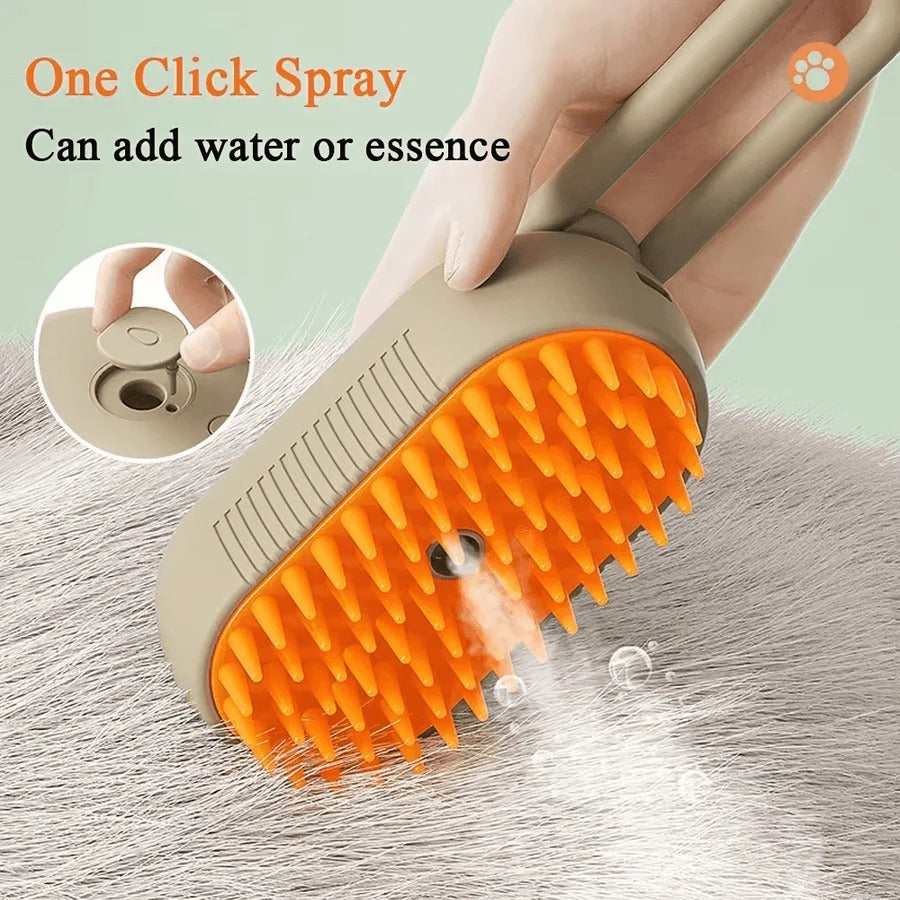All-in-One Pet Grooming Tool with Steam and De-Shedding Feature