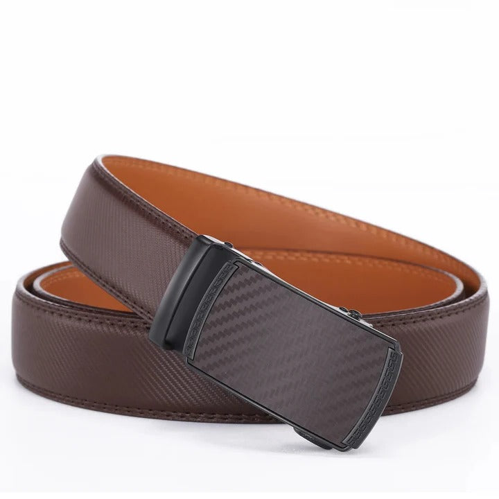 Adjustable Strap Leather Belt with Seamless Fit for Men