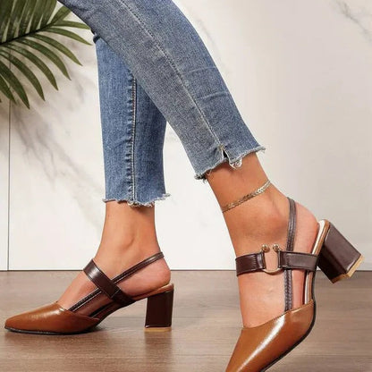 Elegant Block Heel Shoes for Women with Adjustable Ankle Strap