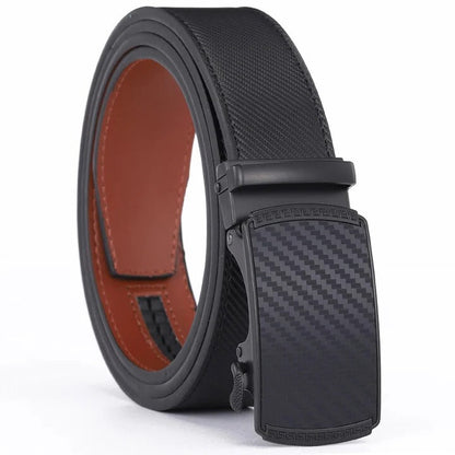 Adjustable Strap Leather Belt with Seamless Fit for Men