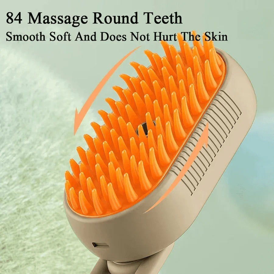 All-in-One Pet Grooming Tool with Steam and De-Shedding Feature
