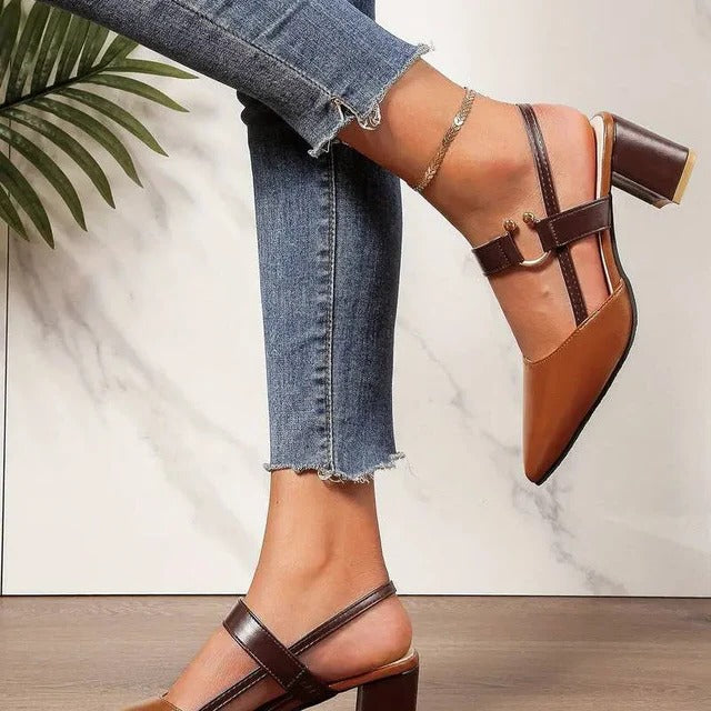 Elegant Block Heel Shoes for Women with Adjustable Ankle Strap