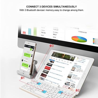 Compact Bluetooth Keyboard with Magnetic Support Stand