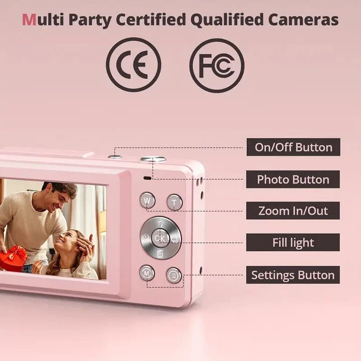Classic Compact Digital Camera with Easy One-Touch Operation