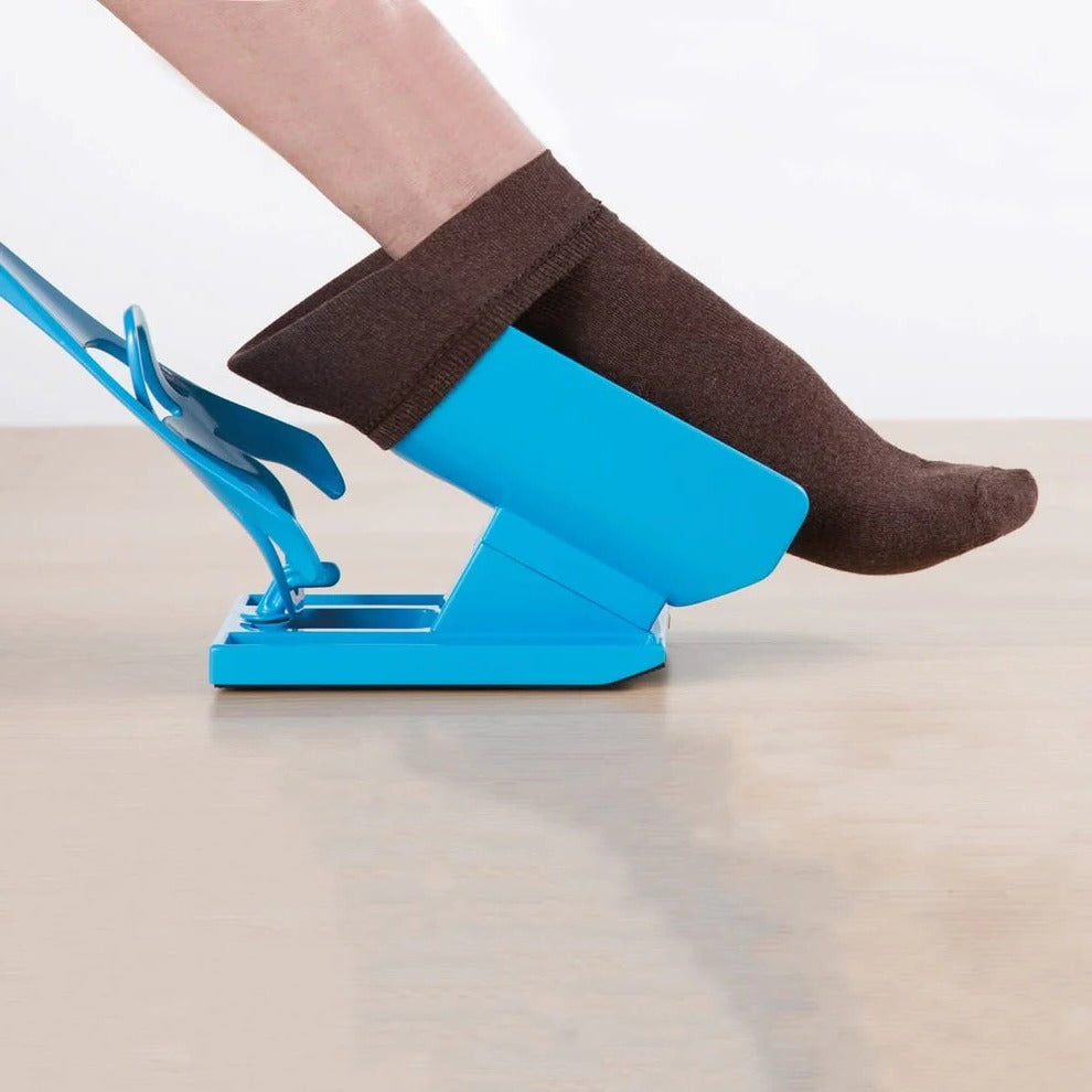 Standing Sock Assistant with Integrated Shoe Horn for Easy Use