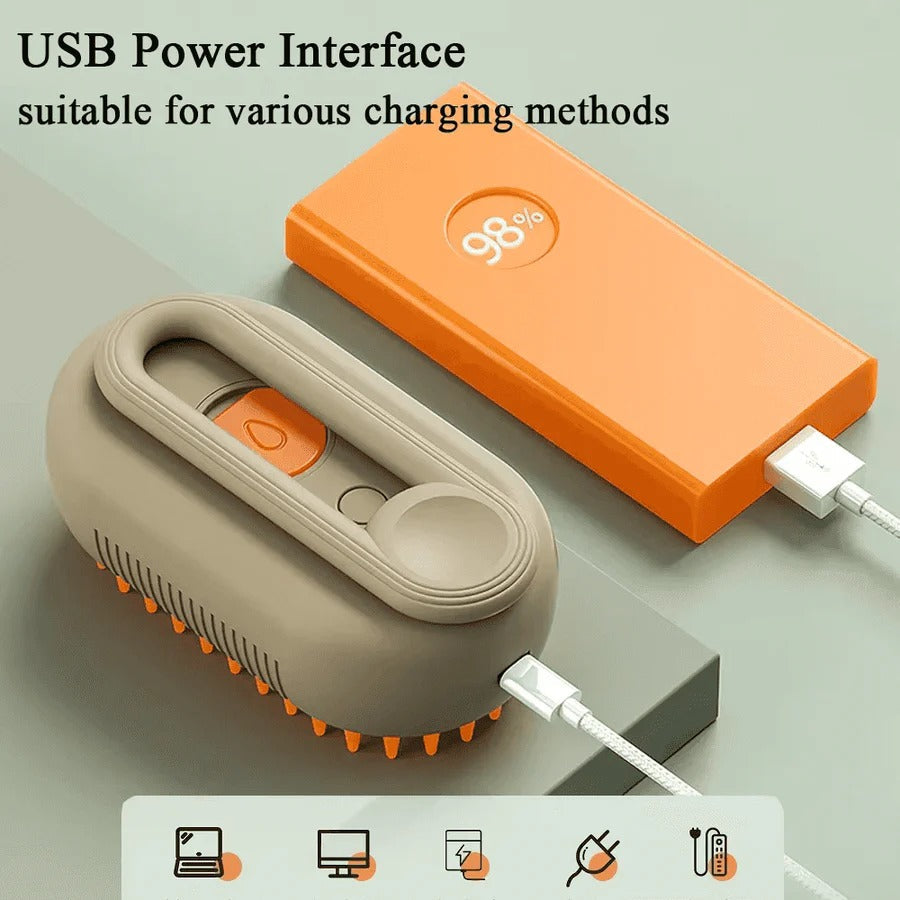 All-in-One Pet Grooming Tool with Steam and De-Shedding Feature