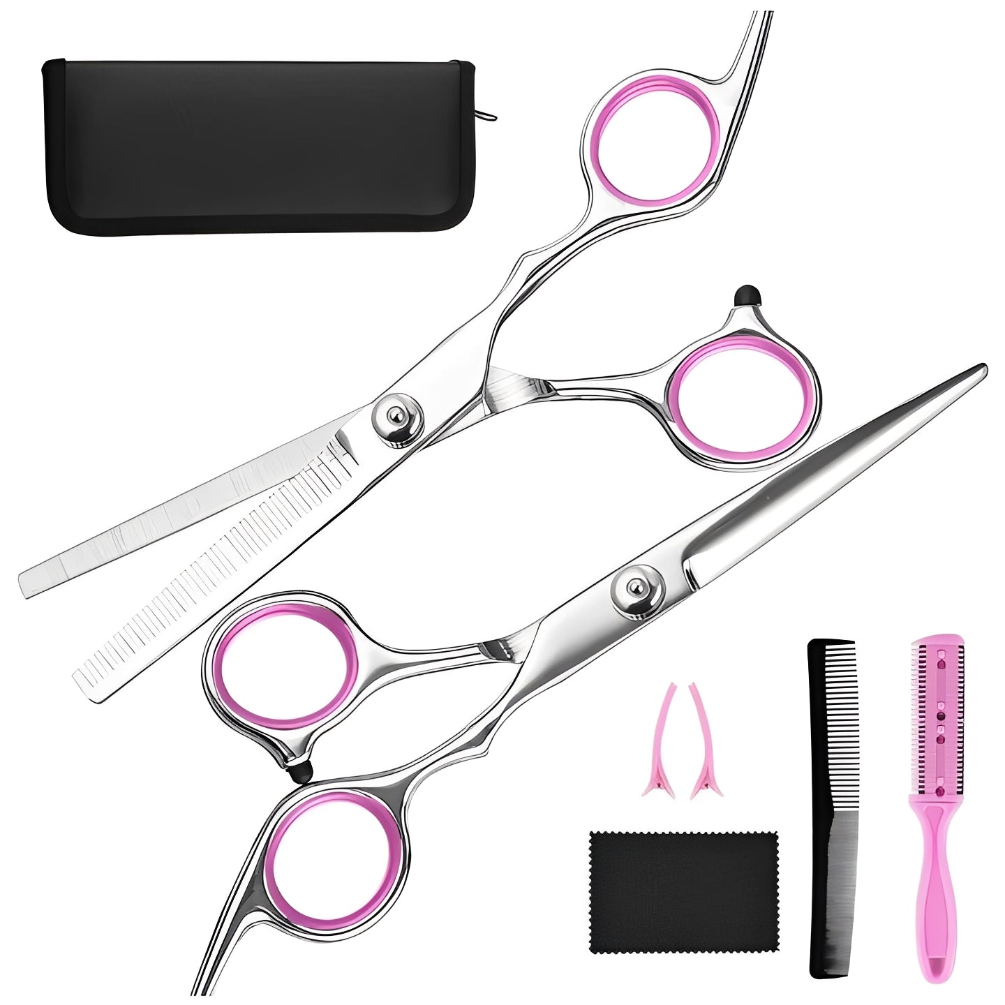 Professional Hair Cutting and Thinning Scissors Set with Accessories