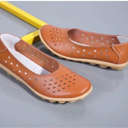 Comfortable Wide-Fit Leather Slip-On Flats for Every Occasion
