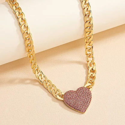 Glistening Heart Choker with Radiant Crystal Accents