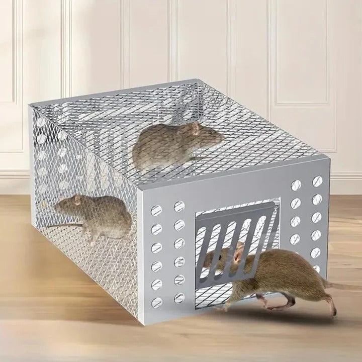 Durable Rodent Capture Trap with Easy-Access Sliding Door