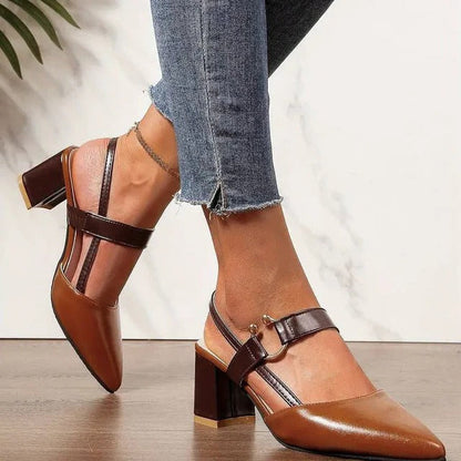 Elegant Block Heel Shoes for Women with Adjustable Ankle Strap