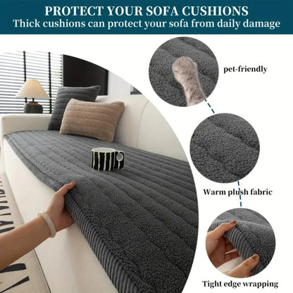 Luxurious Soft Sofa Protector with Non-Slip Backing