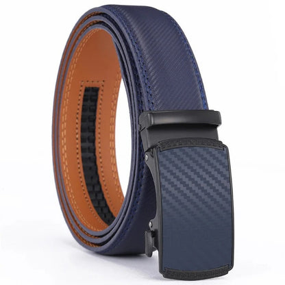 Adjustable Strap Leather Belt with Seamless Fit for Men