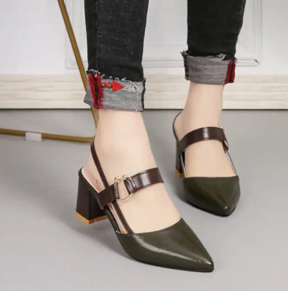 Elegant Block Heel Shoes for Women with Adjustable Ankle Strap