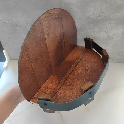 Rustic Floating Shelf Made from Reclaimed Whiskey Barrels
