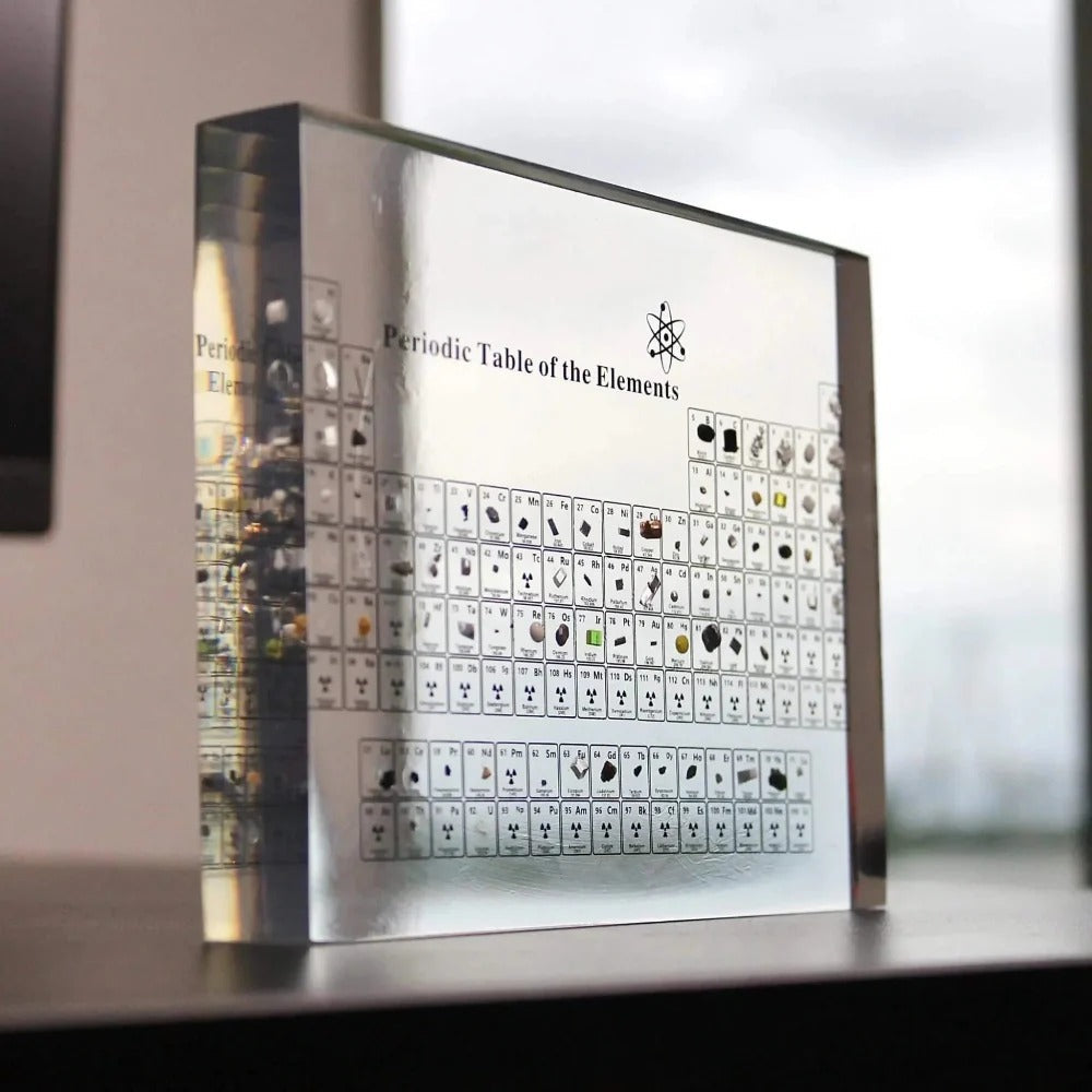 Interactive Element Display Glass Block for Chemistry Enthusiasts
