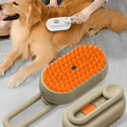 All-in-One Pet Grooming Tool with Steam and De-Shedding Feature
