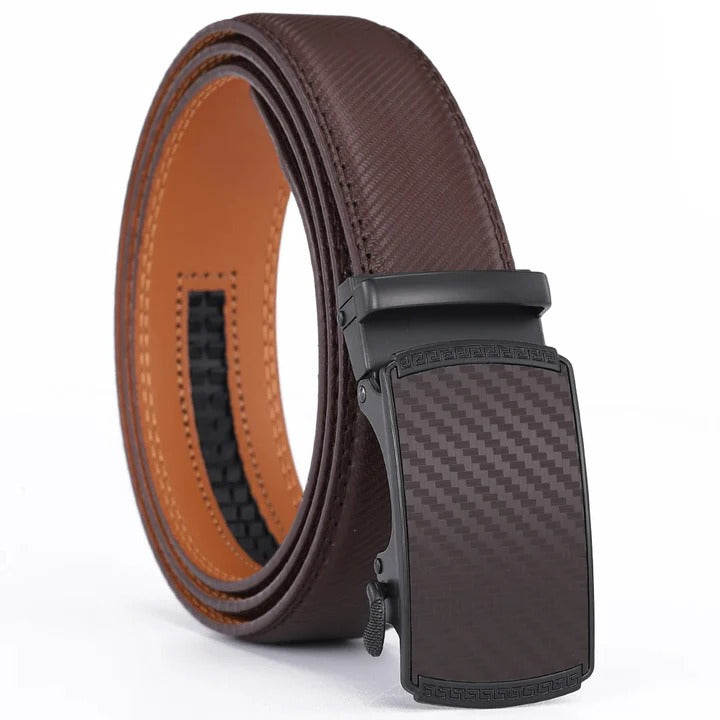 Adjustable Strap Leather Belt with Seamless Fit for Men