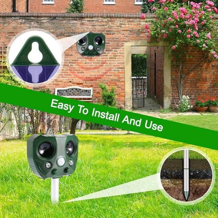 Smart Motion-Activated Ultrasonic Animal Deterrent for Gardens