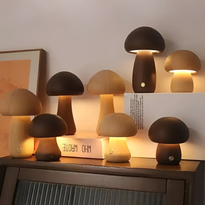 Charming LED Mood Lamp with Touch Control and Natural Finish