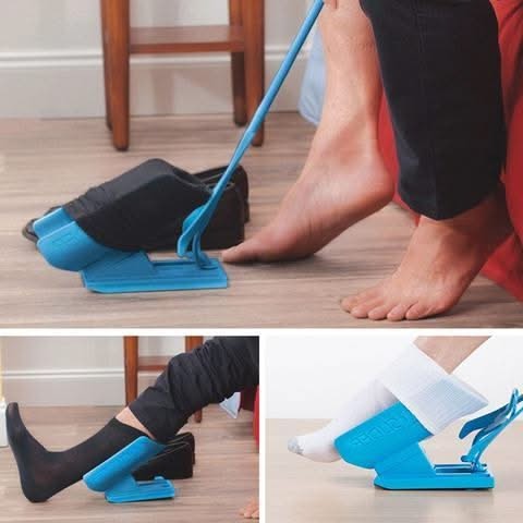 Standing Sock Assistant with Integrated Shoe Horn for Easy Use