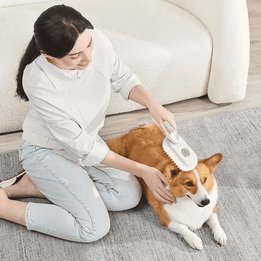 All-in-One Pet Grooming Tool with Steam and De-Shedding Feature