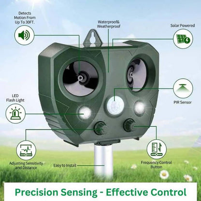 Smart Motion-Activated Ultrasonic Animal Deterrent for Gardens