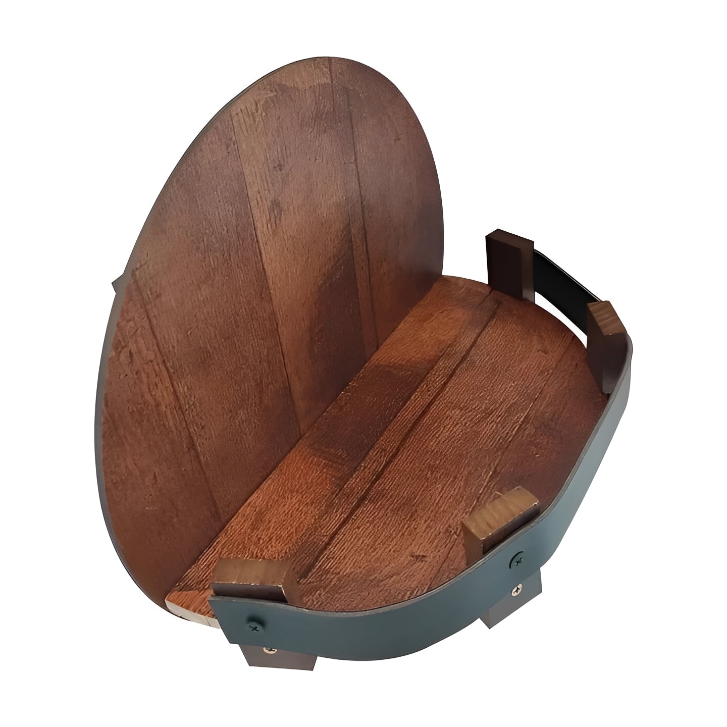 Rustic Floating Shelf Made from Reclaimed Whiskey Barrels