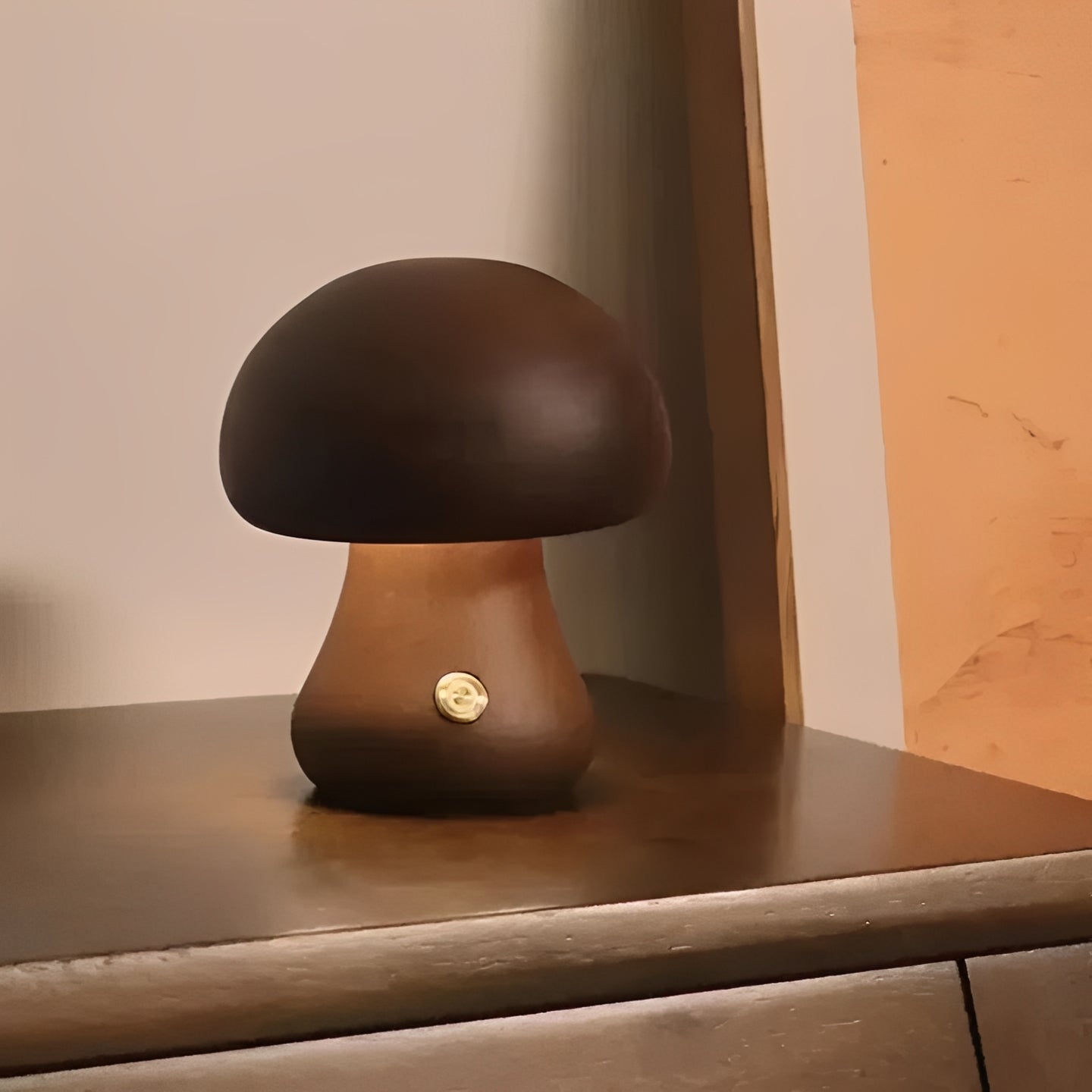 Charming LED Mood Lamp with Touch Control and Natural Finish