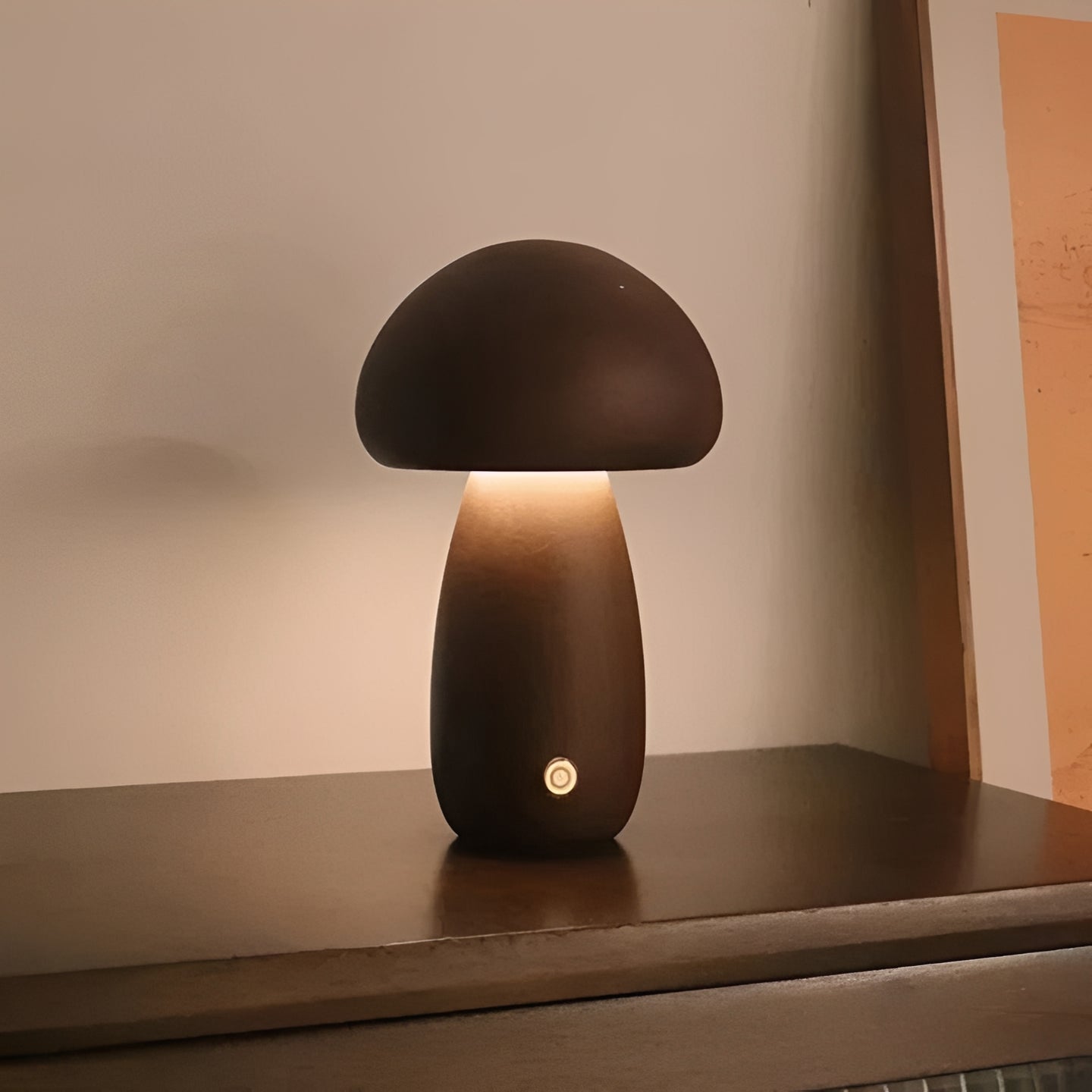 Charming LED Mood Lamp with Touch Control and Natural Finish