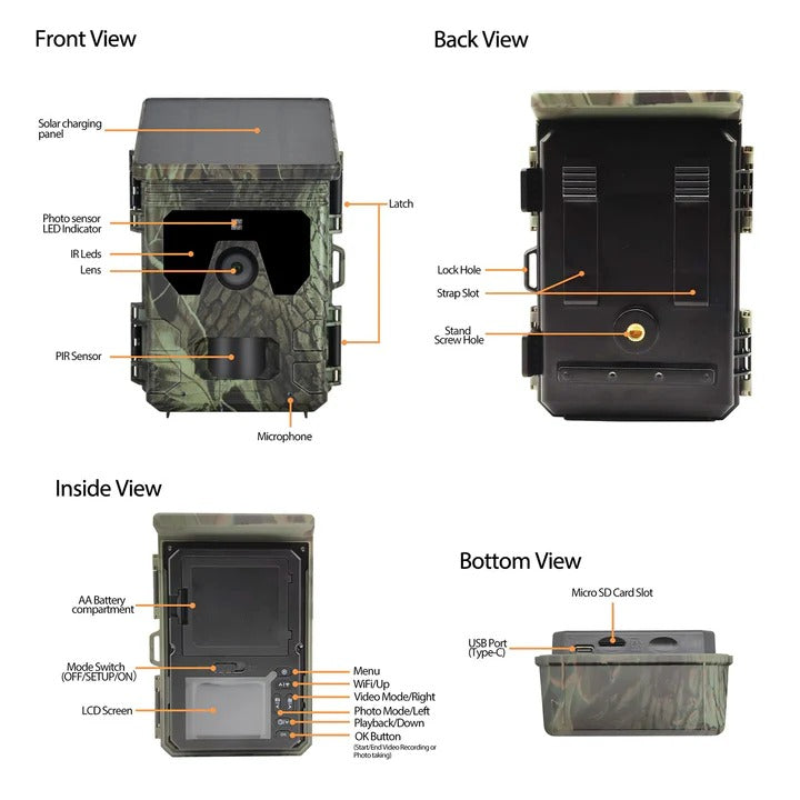 All-Weather Wildlife Surveillance Camera with Solar Power