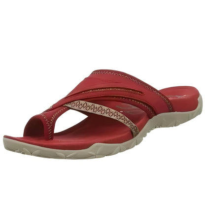 Ladies' Breathable Cross-Strap Sandals with Rubber Sole