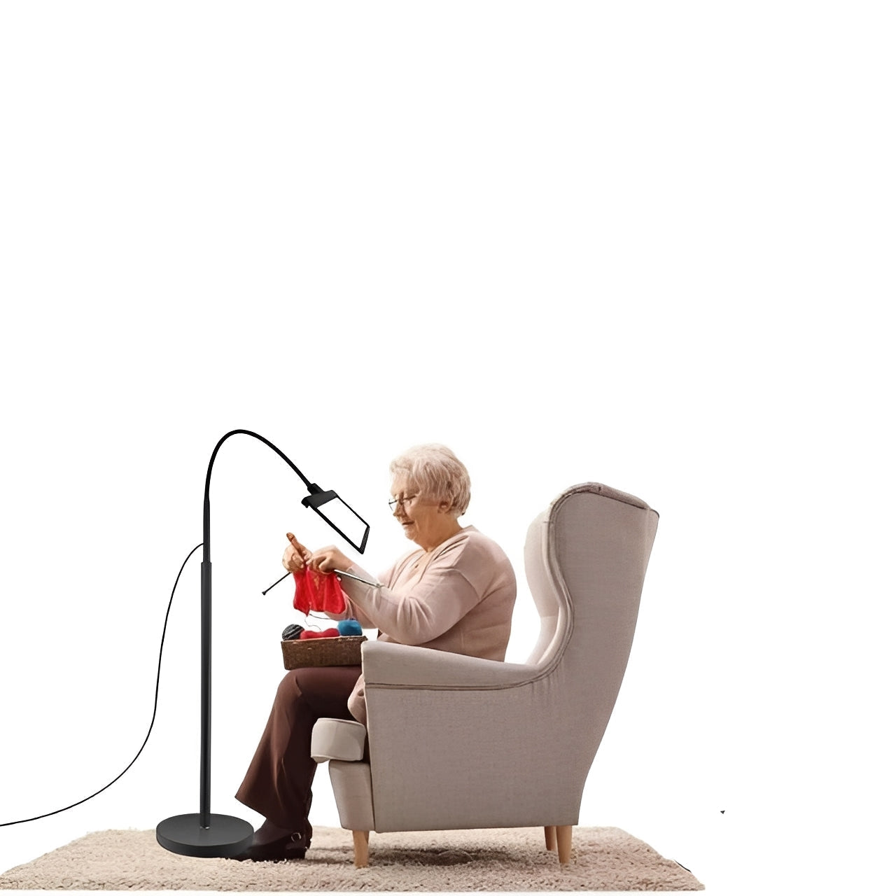 Versatile Floor Magnifier with LED Light and Adjustable Neck