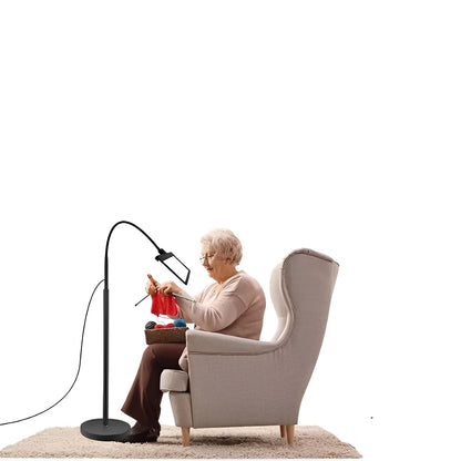 Versatile Floor Magnifier with LED Light and Adjustable Neck